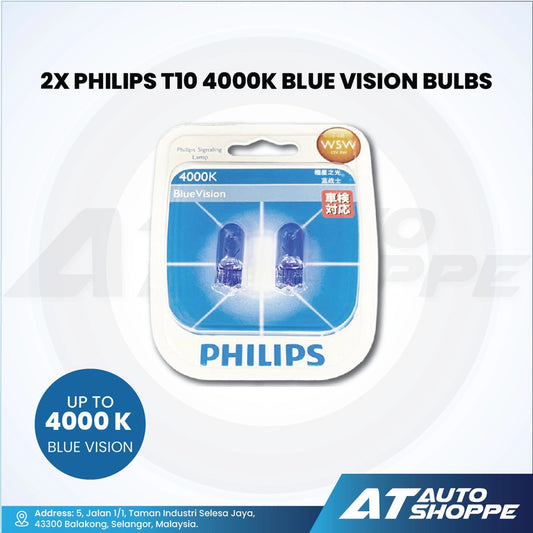 Philips T10 4000K Blue Vision Signaling Parking Car Light Bulbs