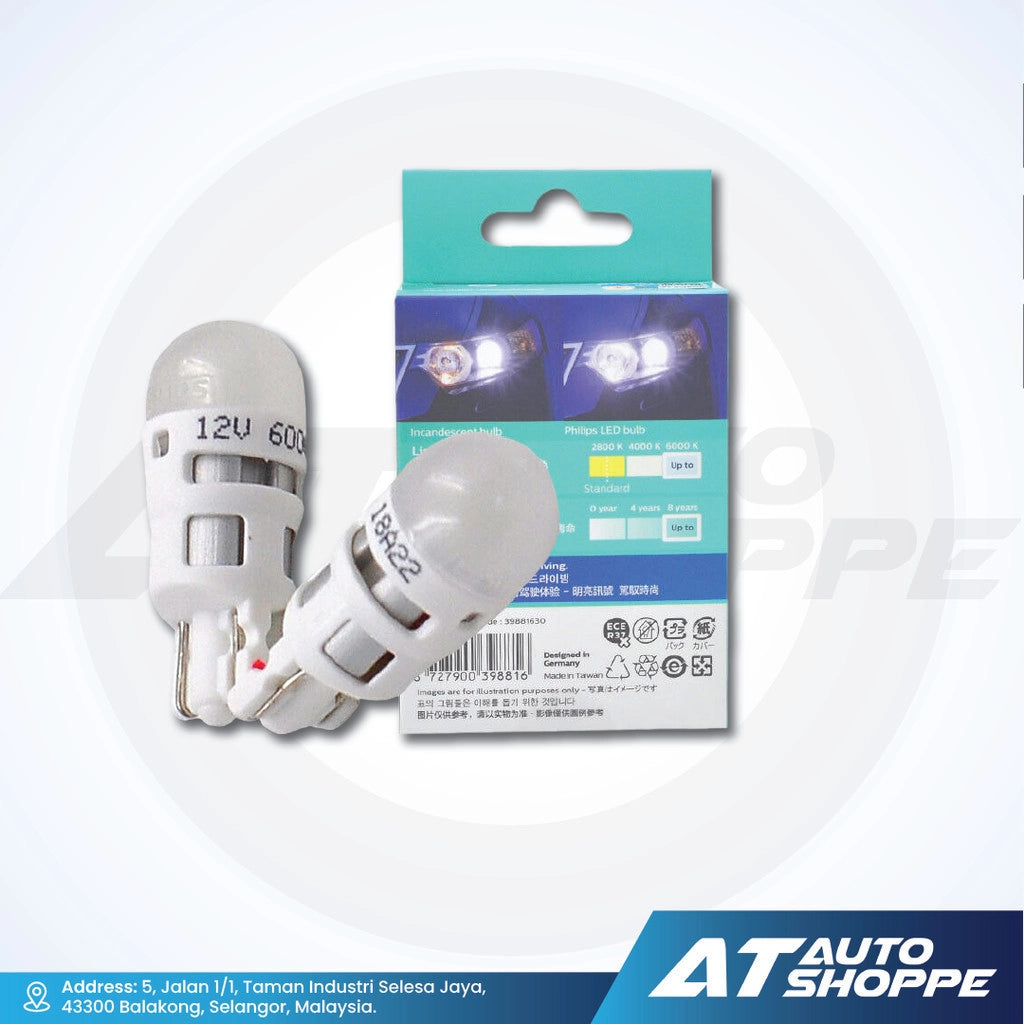 Philips Ultinon Car LED Bulbs T10 12V W5W (1 pair)