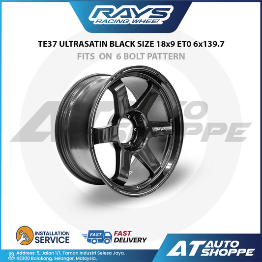 RAYS TE37 Ultrasatin Black 18x9 ET0 6x139.7 (1 Piece)