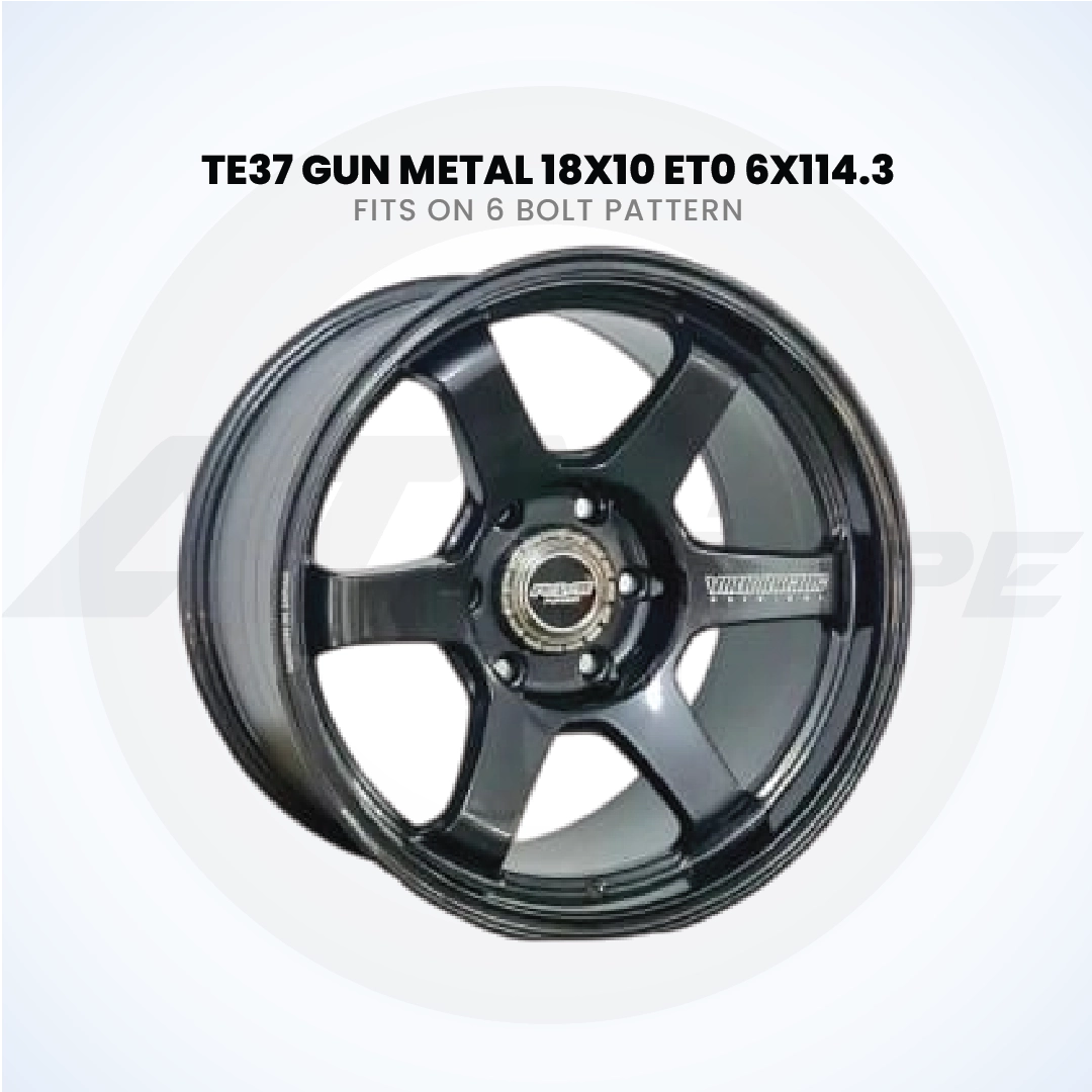RAYS TE37-Gun Metal 18x10 ET0 6x114.3 Wheel (1 Piece)