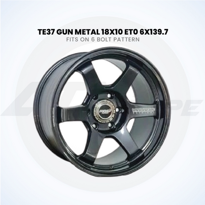 RAYS TE37-Gun Metal 18x10 ET0 6x139.7 Wheel (1 Piece)