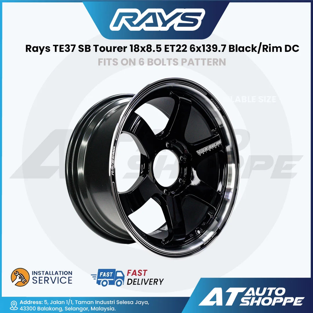 RAYS Volk Racing TE37SB Tourer 18x8.5 ET22 6x139.7 Black/Rim DC Wheel