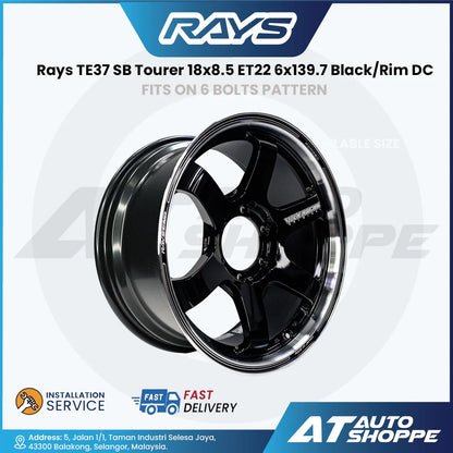 RAYS Volk Racing TE37SB Tourer 18x8.5 ET22 6x139.7 Black/Rim DC Wheel