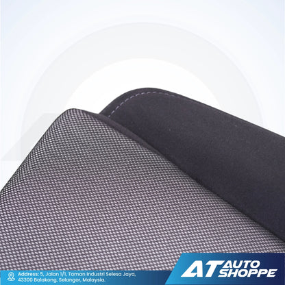 Textured fabric roll with a clear background and AT Auto Shoppe logo.