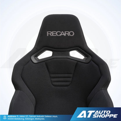 Recaro car seat headrest on a white background with AT Auto Shoppe branding.