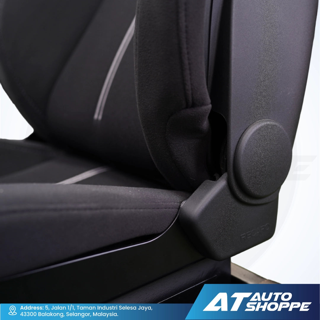 Close-up of a Recaro car seat