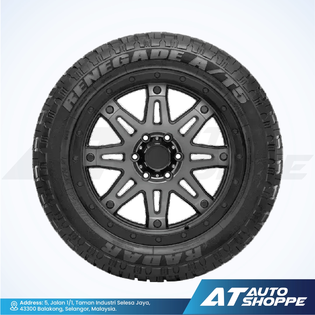 Tire with rim on a white background, featuring 'Renegade' branding.