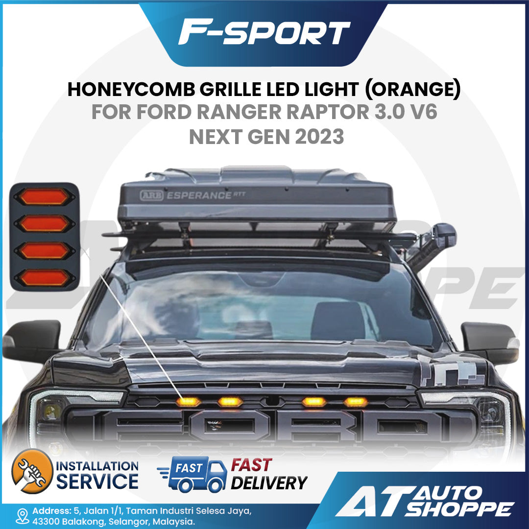 F-Sport Raptor Honeycomb Grille LED Light Amber For Ford Ranger Raptor Next Gen