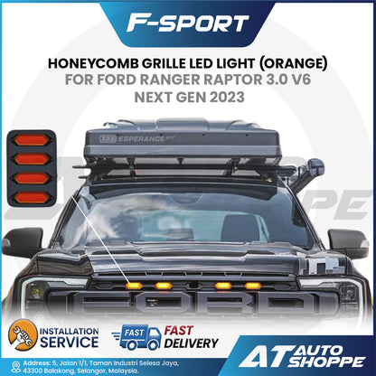 F-Sport Raptor Honeycomb Grille LED Light Amber For Ford Ranger Raptor Next Gen