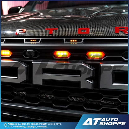 F-Sport Raptor Honeycomb Grille LED Light Amber For Ford Ranger Raptor Next Gen