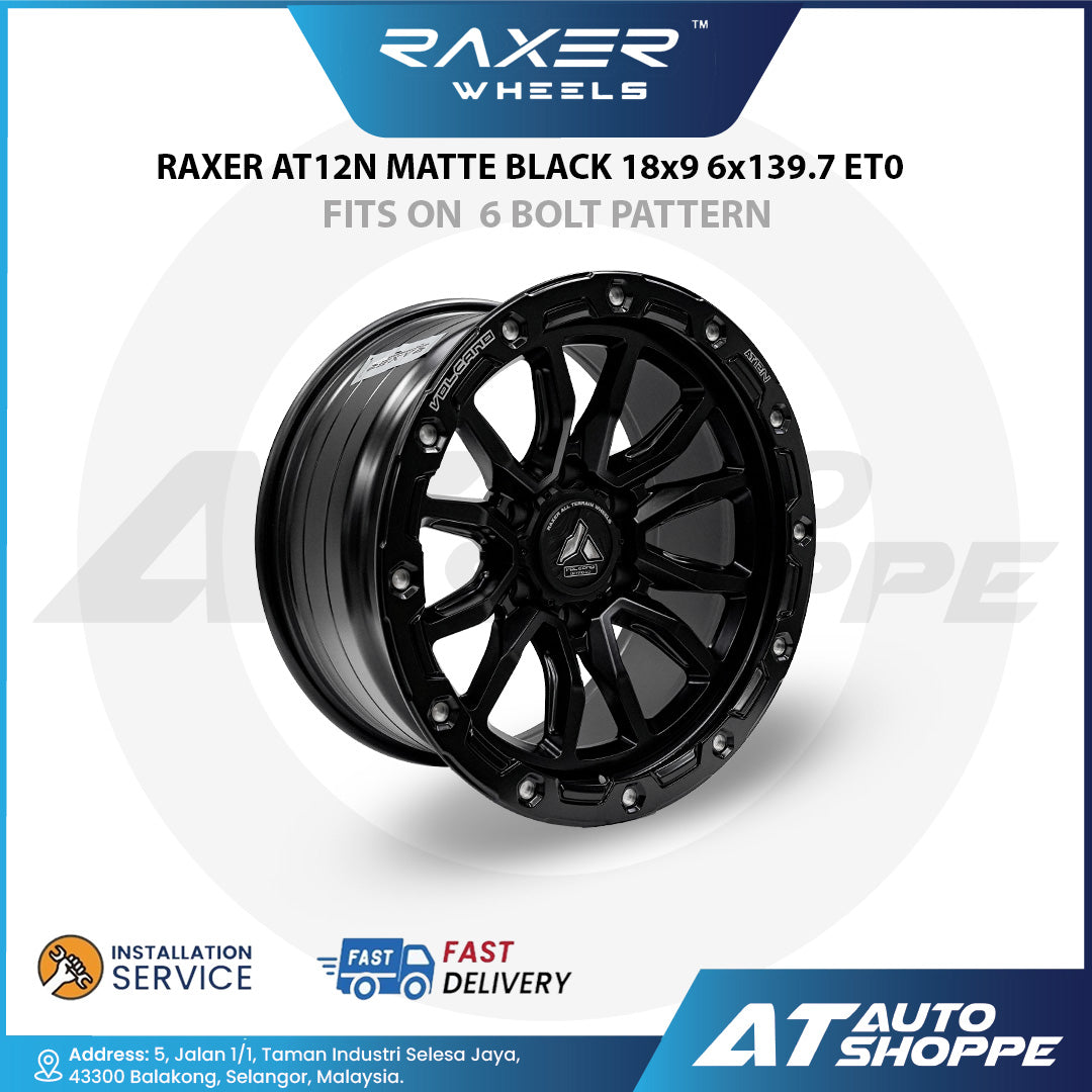 Raxer AT12N-Matte Black 18x9 6x139.7 ET0 Wheel (1 Piece)