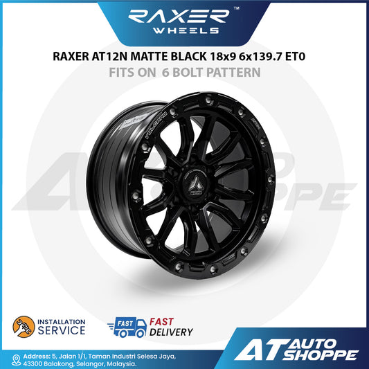 Raxer AT12N-Matte Black 18x9 6x139.7 ET0 Wheel (1 Piece)