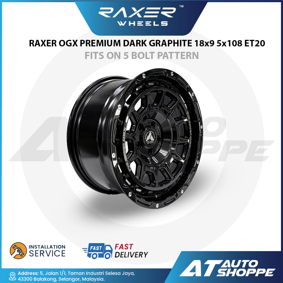 Raxer OGX-Premium Dark Graphite 18x9 5x108 ET20 Wheel (1 Piece)