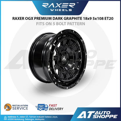 Raxer OGX-Premium Dark Graphite 18x9 5x108 ET20 Wheel (1 Piece)