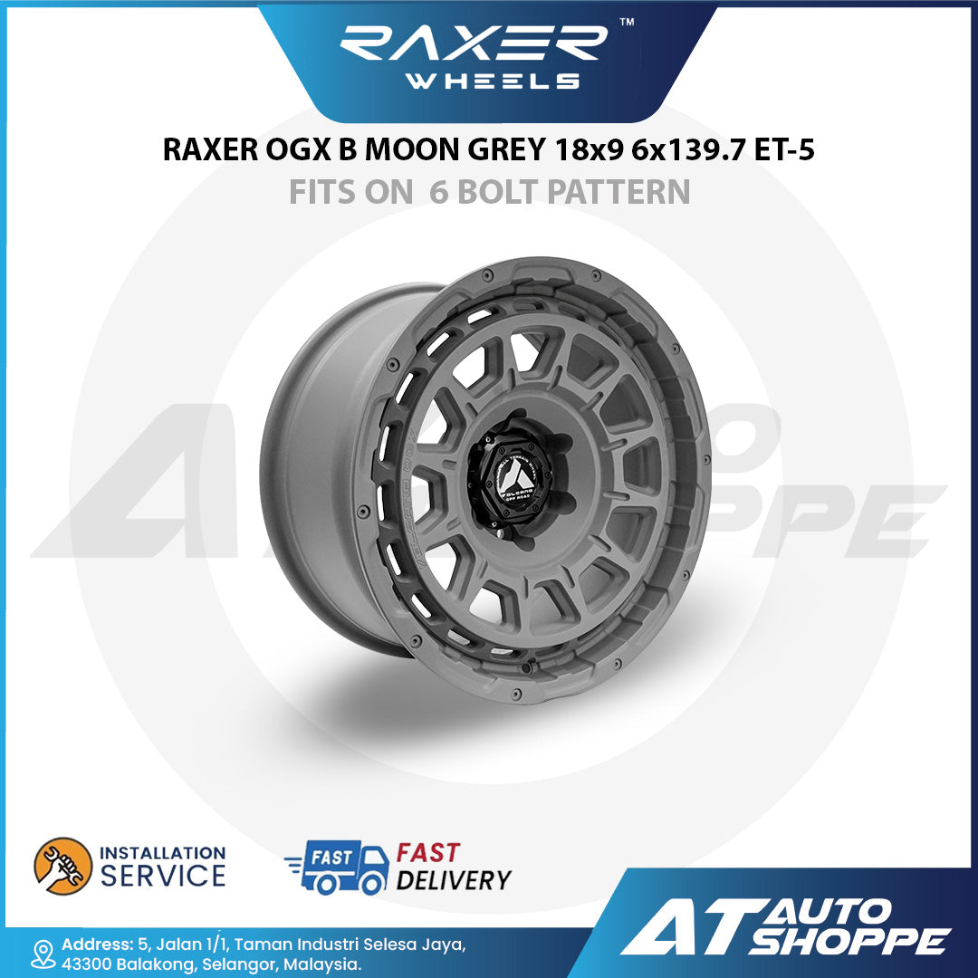 Raxer OGX B-Moon Grey 18x9 6x139.7 ET-5 Wheel (1 Piece)