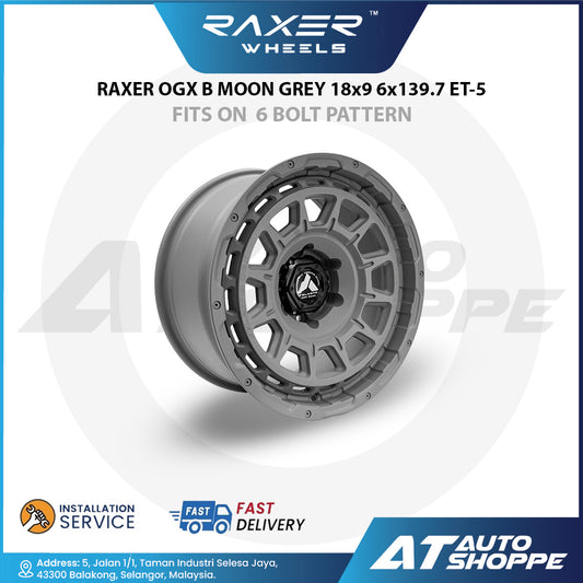 Raxer OGX B-Moon Grey 18x9 6x139.7 ET-5 Wheel (1 Piece)
