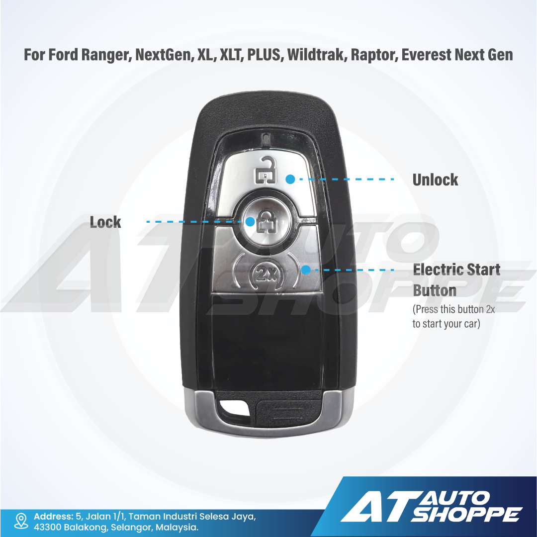 Remote Start Key Fob For Ford Ranger Next-Gen & Everest Next-Gen