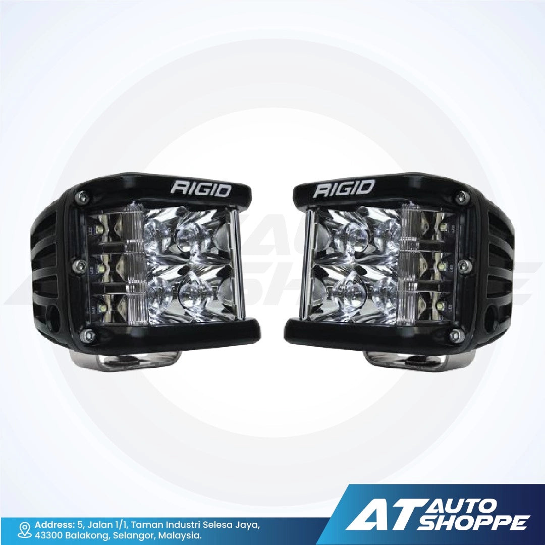 Two Rigid LED lights on a white background with AT Auto Shoppe branding.