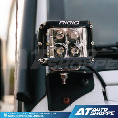 Rigid Industries LED light bar on a vehicle with AT Auto Shoppe branding.