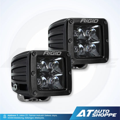 Two Rigid LED lights on a white background with AT Auto Shoppe branding.