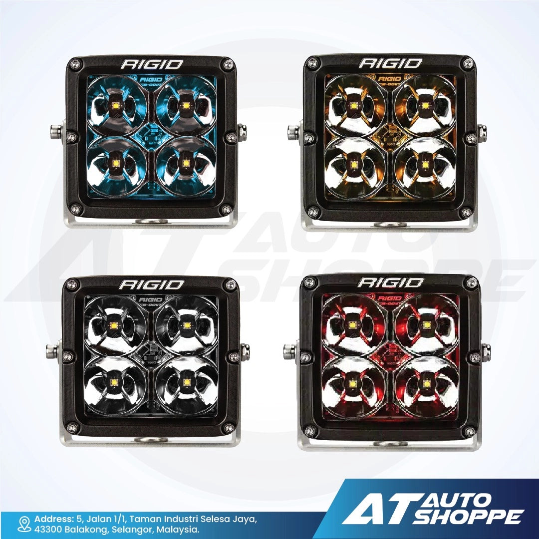 Four Rigid LED lights on a white background with AT Auto Shoppe branding.