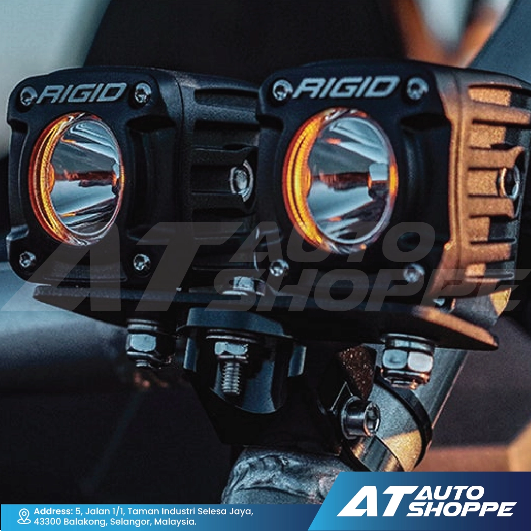 Rigid LED lights with AT Auto Shoppe branding in the background