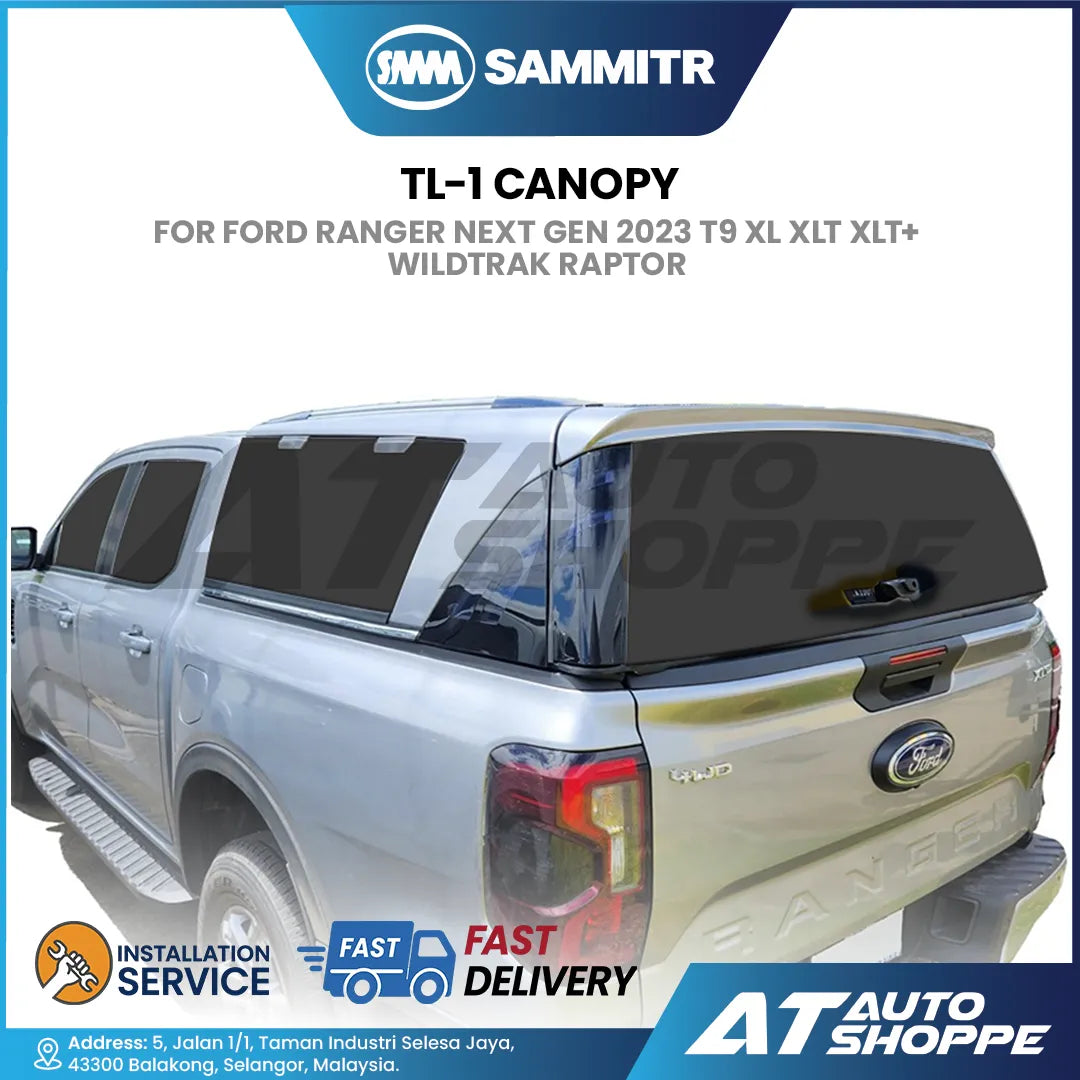 SAMMITR TL-1 Canopy For Ford Ranger Next Gen 2023 T9 XL XLT XLT+ Wildtrak Raptor