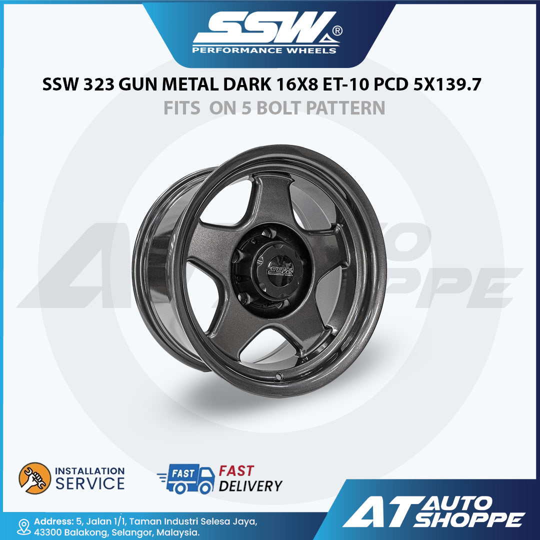 SSW Wheels S323-Gunmetal Dark 16x8 ET-10 5x139.7 (1 Piece)