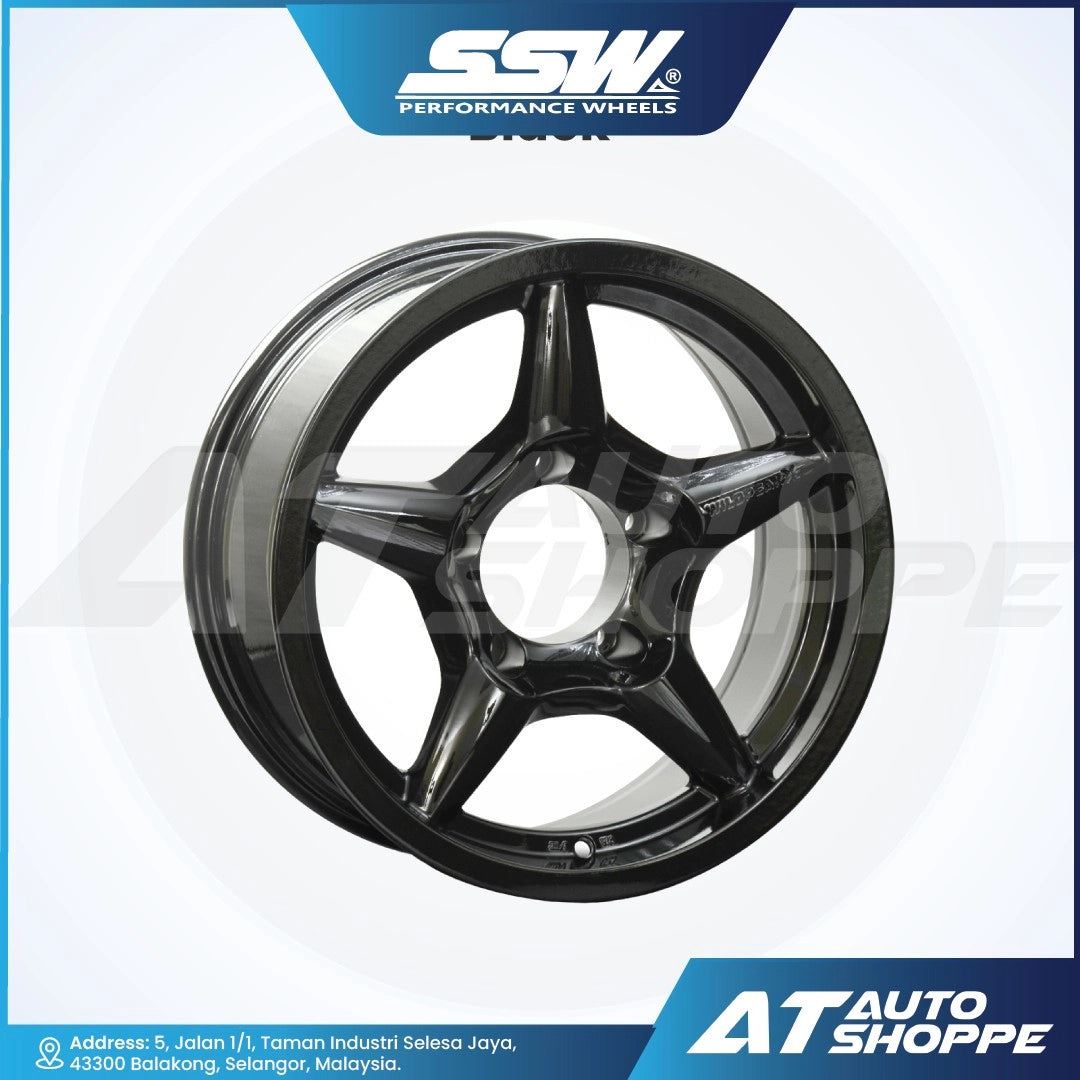 Black alloy wheel on a white background with SSW Performance Wheels logo.