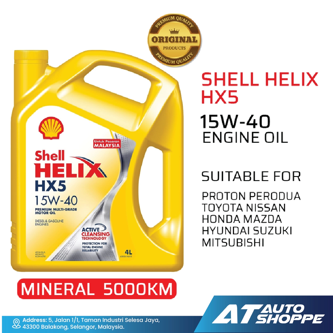 Shell Helix HX5 15W40 Premium Multi-Grade Mineral Oil (4L)