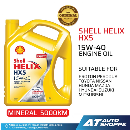 Shell Helix HX5 15W40 Premium Multi-Grade Mineral Oil (4L)