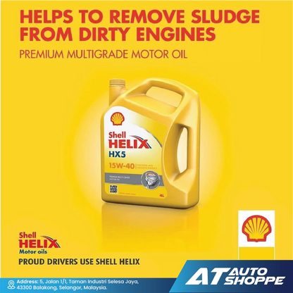 Shell Helix HX5 15W40 Premium Multi-Grade Mineral Oil (4L)