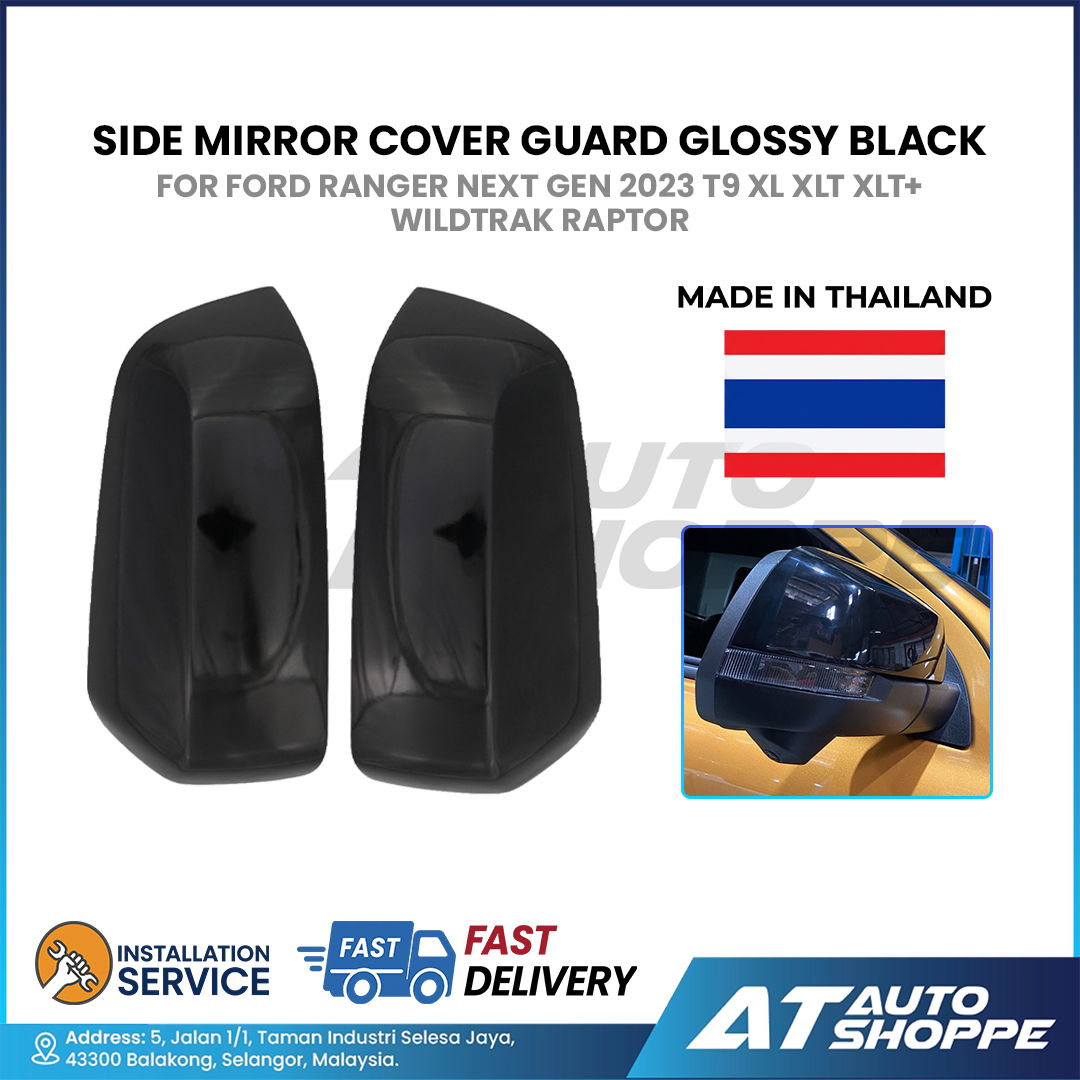 Side Mirror Cover Guard Glossy Black For Ford Ranger Next Gen 2023 T9
