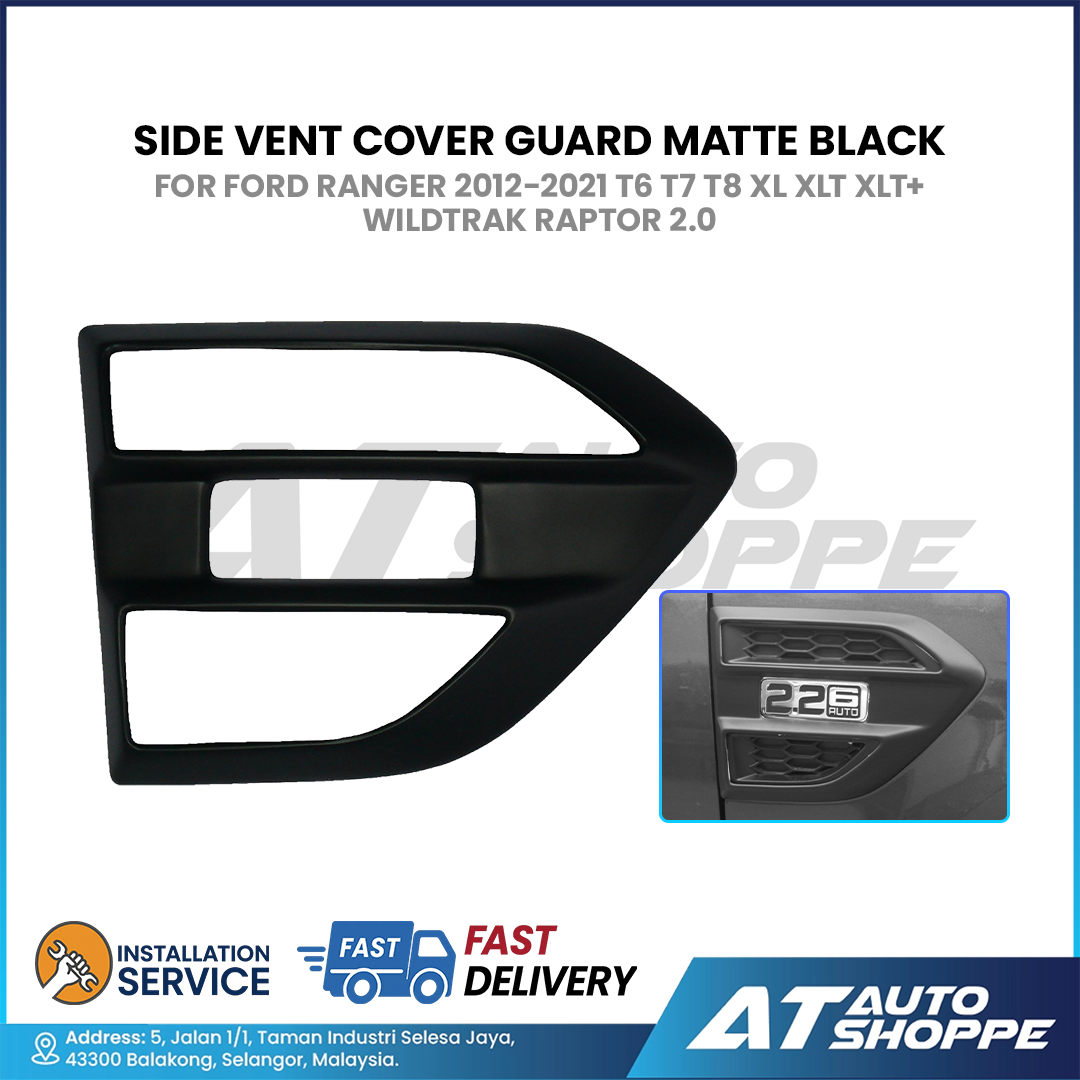 Side Vent Cover Guard Matte Black For Ford Ranger 2012-2021 T6 T7 T8