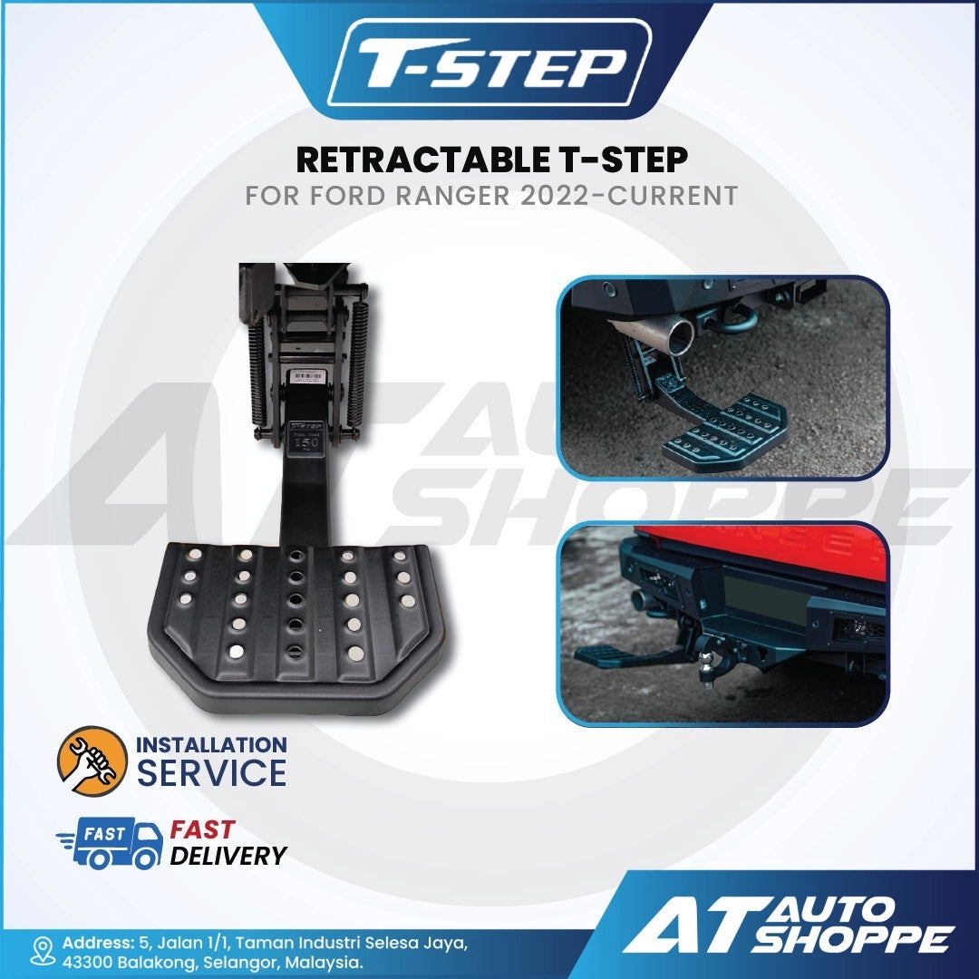 T-Step Rear Retractable Truck Step Heavy-Duty Pickup Bed Access Step