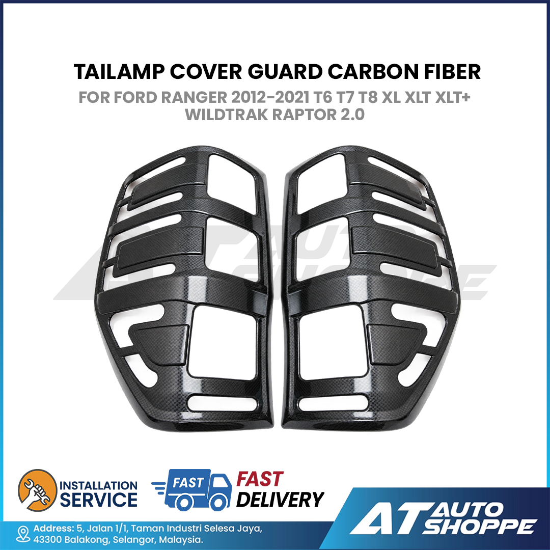 Tailamp Cover Guard Carbon Fiber For Ford Ranger 2012-2021 T6 T7 T8