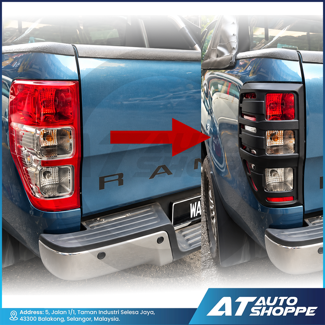 Tailamp Cover Guard Matte Black For Ford Ranger 2012-2022 T6 T7 T8