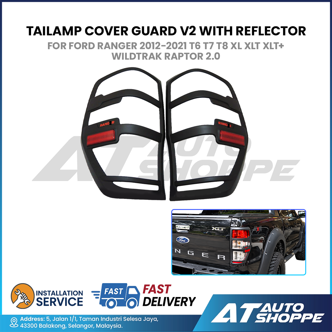 Tailamp Cover Guard V2 With Reflector For Ford Ranger 2012-2021 T6 T7 T8