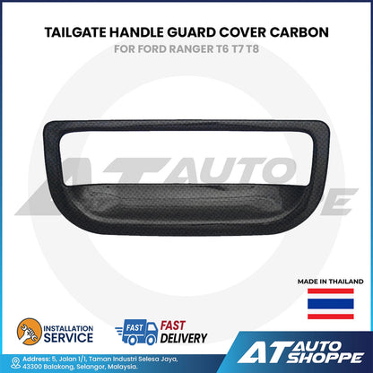 Tailgate Handle Cover Guard Carbon For Ford Ranger T6 T7 T8
