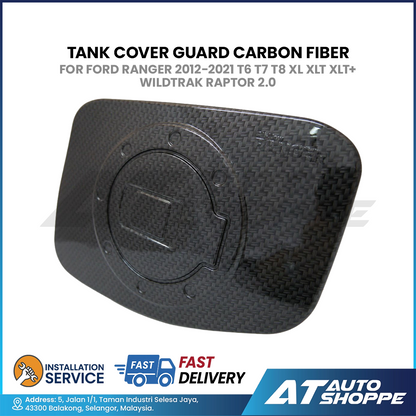 Fuel Tank Cover Guard Carbon Fiber For Ford Ranger 2012-2021 T6 T7 T8