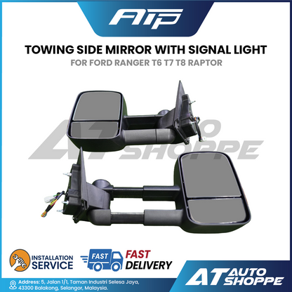 Towing Side Mirror with Signal Light (Set) For Ford Ranger T6 T7 T8 Raptor