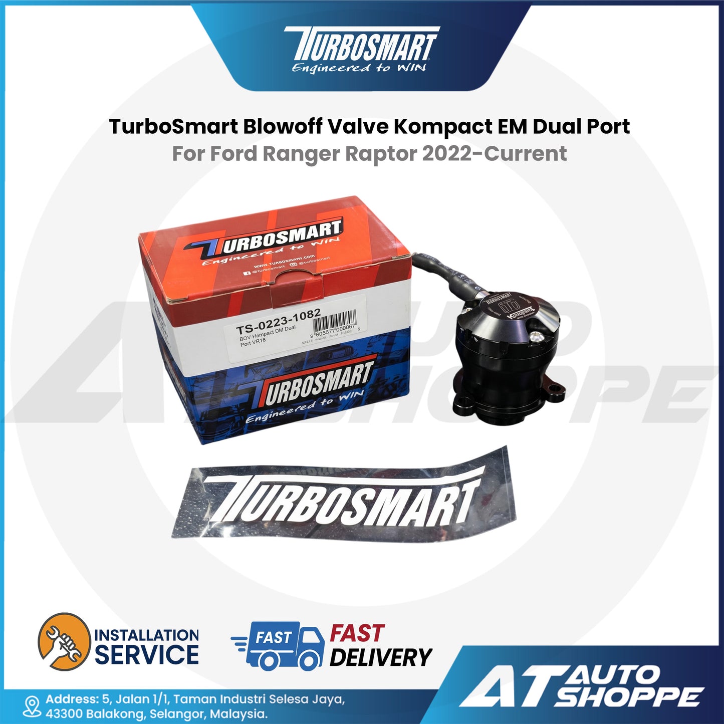 Turbosmart Kompact EM Dual Port Blow Off Valve for Ford Ranger Raptor 2022-Current