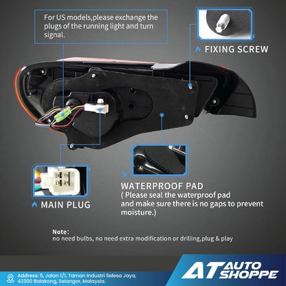 Vland light assembly with labeled parts and AT Auto Shoppe branding