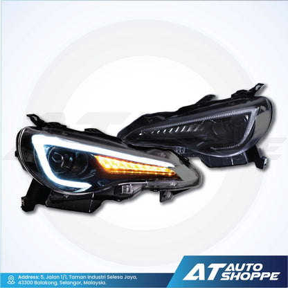 Vland headlights with visible brand logo on a white background