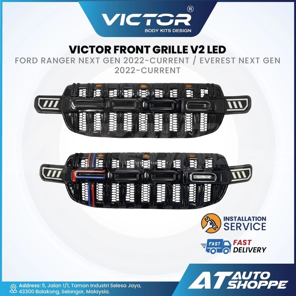 Victor Front Grille V2 LED With Camera Cover For Ford Ranger/Everest Next Gen 2022-Current