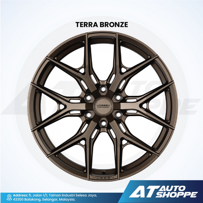Terra Bronze alloy wheel with AT Auto Shoppe branding on a white background