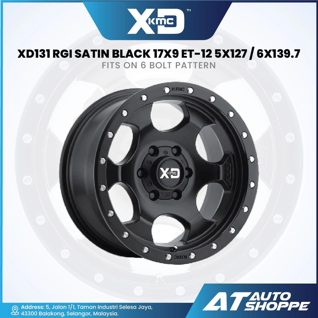 Black XD rim with product details on a white background