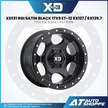 Black XD rim with product details on a white background
