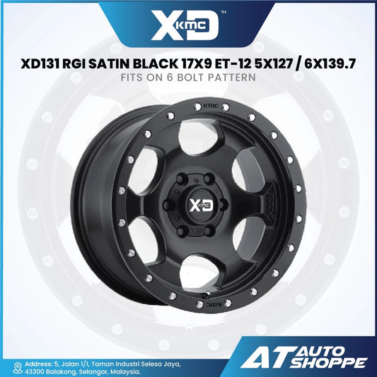 Black XD rim with product details on a white background