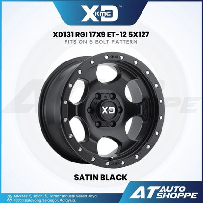 Satin black XD rim with product details on a white background